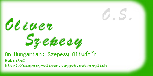 oliver szepesy business card